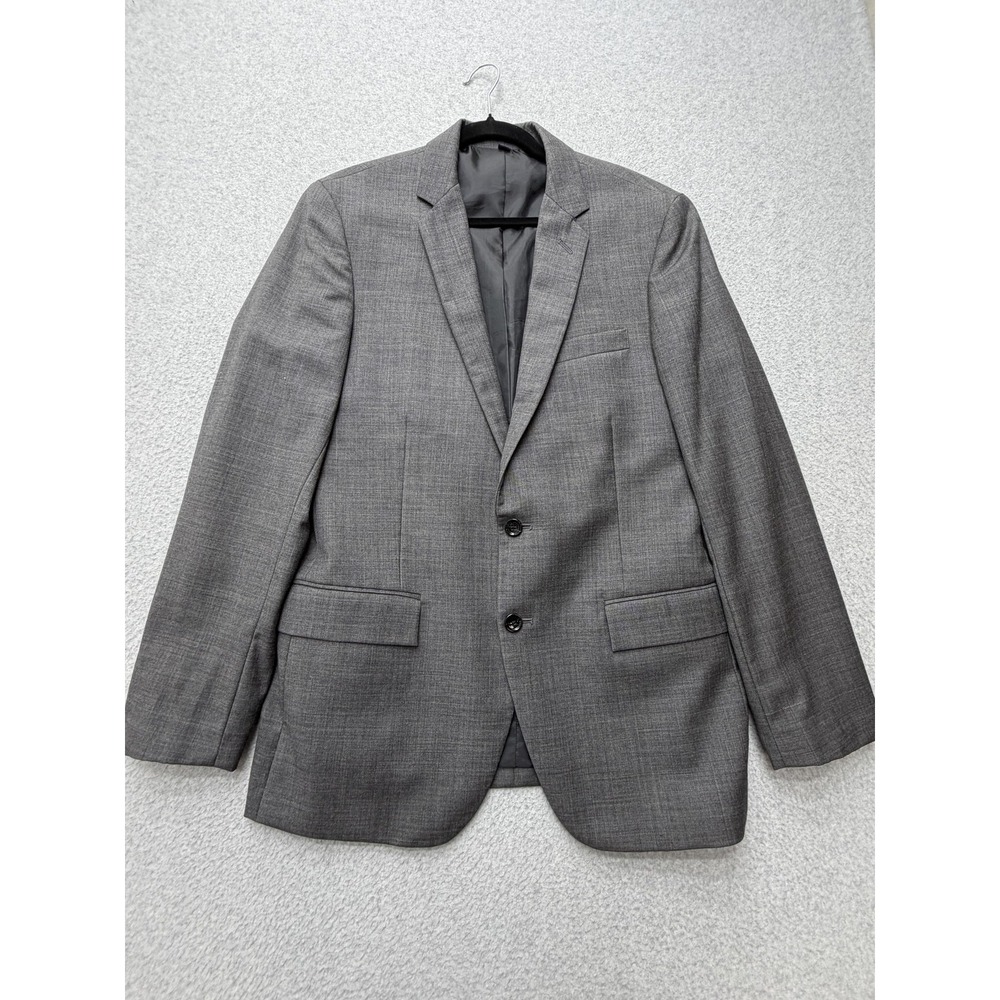 J.Crew Suit Jacket Blazer Mens 40R Gray Wool Thompson Slim Fit Two Button